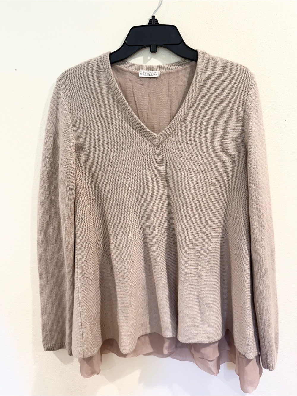 Brunello Cucinelli Sequin Cashmere-Silk Layered Sweater Pullover XL